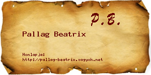 Pallag Beatrix névjegykártya